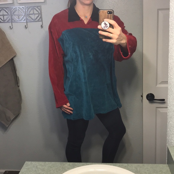 Color block velour shirt - Picture 2 of 6